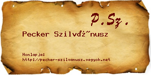 Pecker Szilvánusz névjegykártya